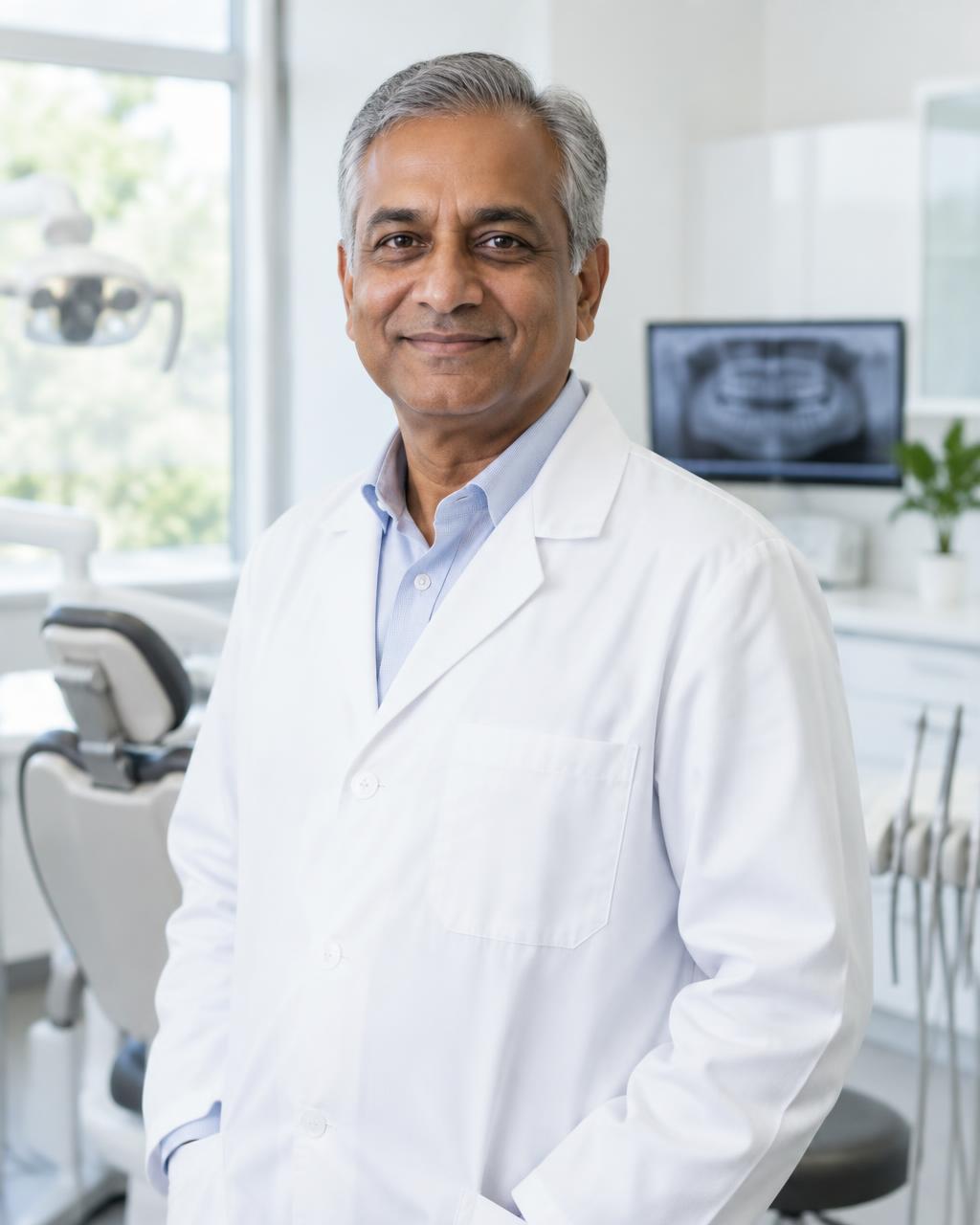Dr. Prakash Advani with a patient at Advani Dental Group